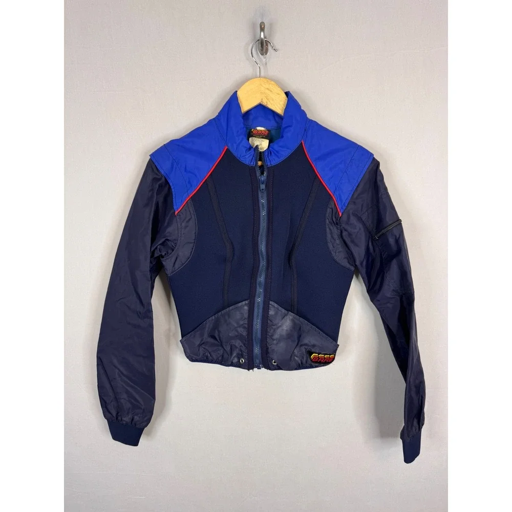 Vintage Bare Wetsuit Jacket Neoprene‎ Blue Navy Cropped Size 12 Women S